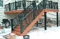 red stained deck
